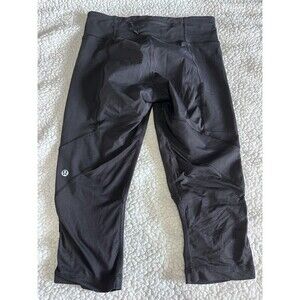 Lululemon Run For Your Life Crop‎ Leggings Black Women's Size 6